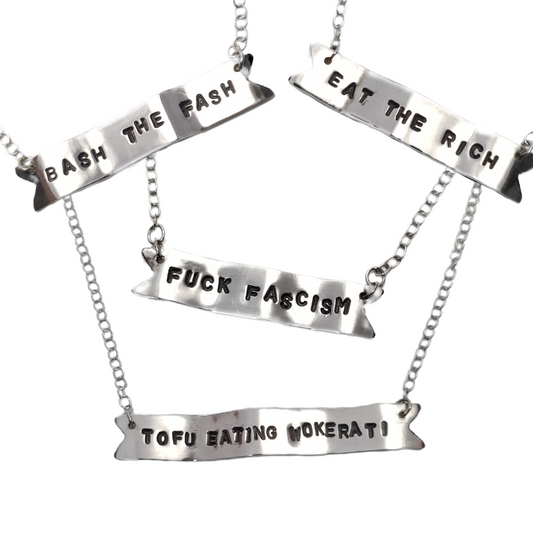 Anti-Fascism Banner Necklace