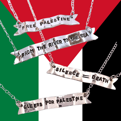 PALESTINE *CHARITY* Banner Necklace