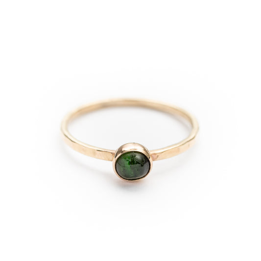 Green Tourmaline Stacking Ring - Gold