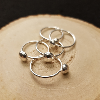 Recycled Silver Pebble Rings