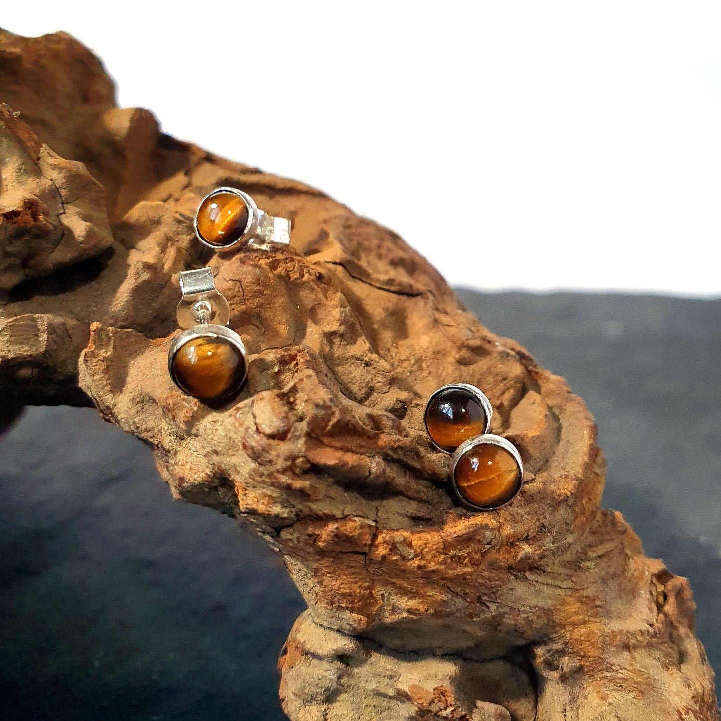 Tiger's Eye Earrings (5mm)